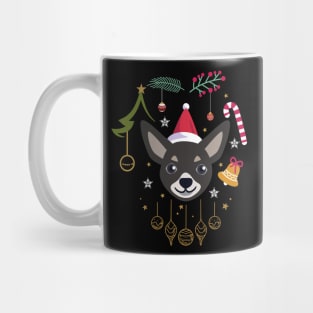 chihuahua christmas bells lights funny xmas dog lover Mug